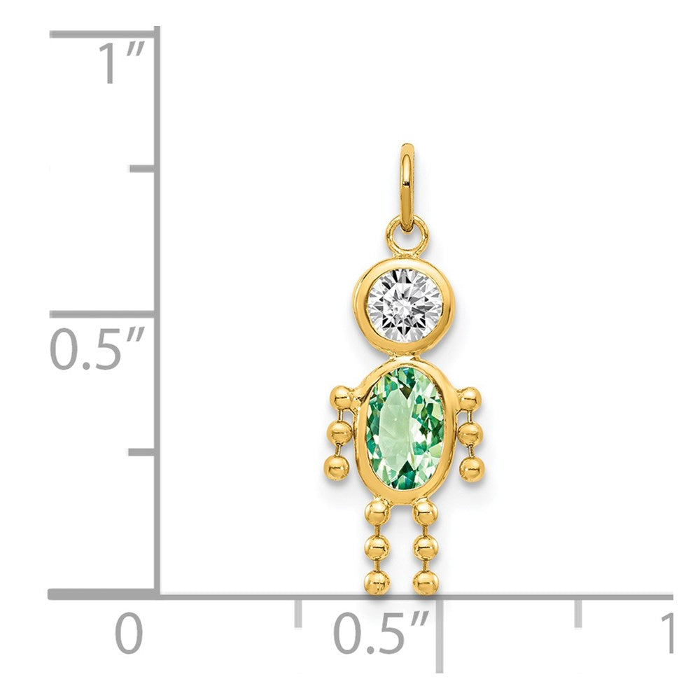 10K / 14K Yellow Gold August Boy Birthstone Charm - Product Photo