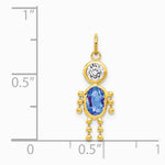 10K / 14K Yellow Gold September Boy Birthstone Charm - Product Photo