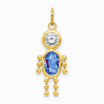 10K / 14K Yellow Gold September Boy Birthstone Charm - Product Photo