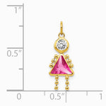 10K / 14K Yellow Gold October Girl Birthstone Charm - Product Photo