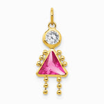 10K / 14K Yellow Gold October Girl Birthstone Charm - Product Photo