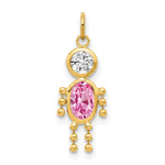 10K / 14K Yellow Gold October Boy Birthstone Charm - Product Photo