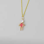 10K / 14K Yellow Gold October Boy Birthstone Charm - Product Photo