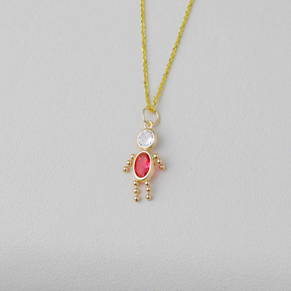 10K / 14K Yellow Gold October Boy Birthstone Charm - Product Photo