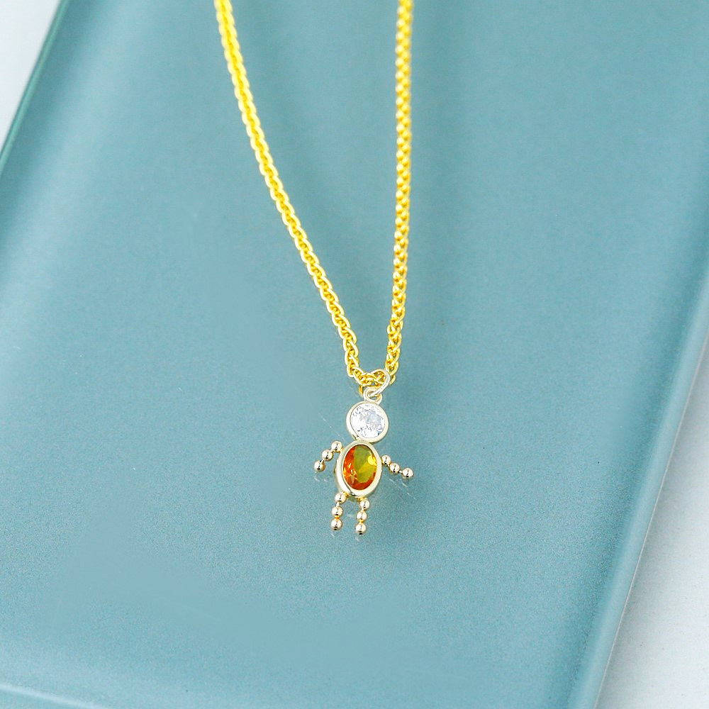 10K / 14K Yellow Gold November Boy Birthstone Charm - Product Photo