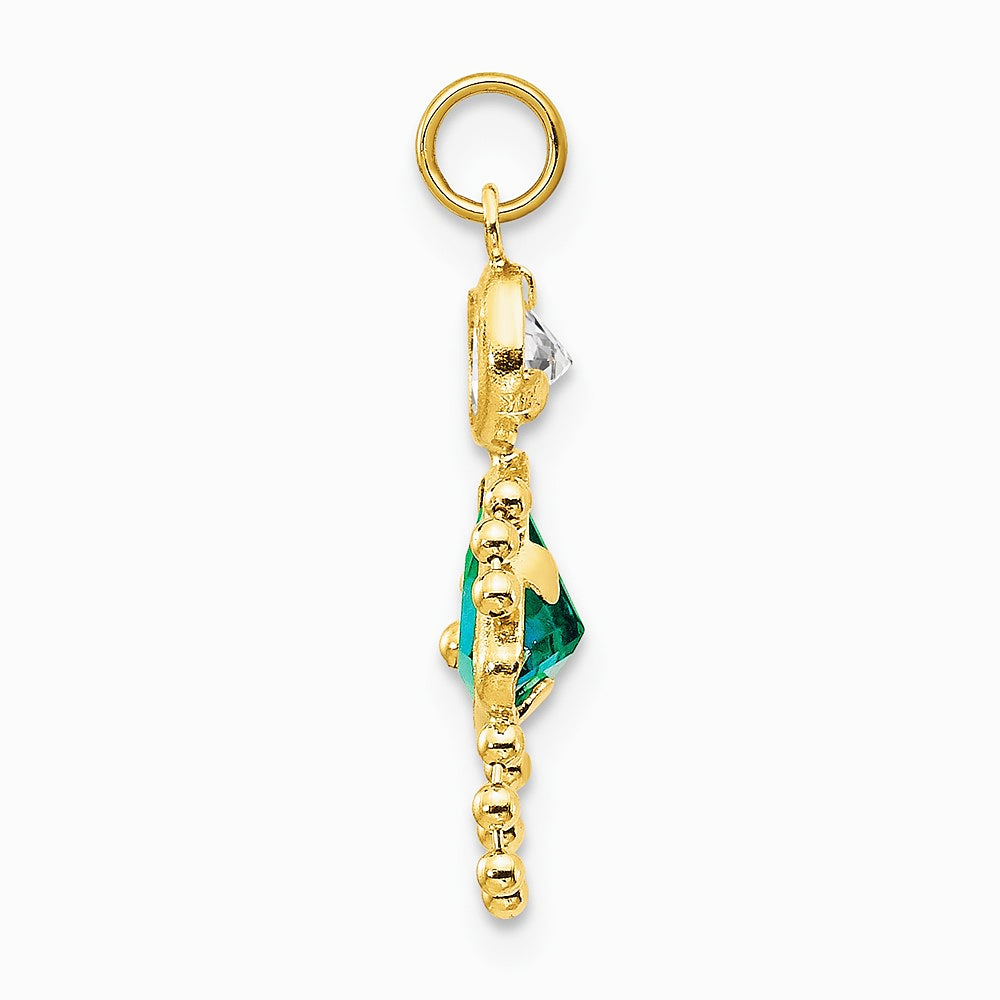 10K / 14K Yellow Gold December Girl Birthstone Charm - Product Photo