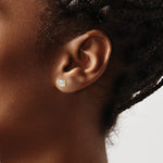 14K Yellow Gold 5mm Square CZ Post Earrings - Product Photo