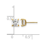 14K Yellow Gold 5mm Square CZ Post Earrings - Product Photo
