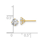 14k Polished 5mm CZ Stud Post Earrings - Product Photo