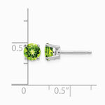 14K White Gold 5mm Peridot Earrings - Product Photo