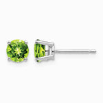 14K White Gold 5mm Peridot Earrings - Product Photo