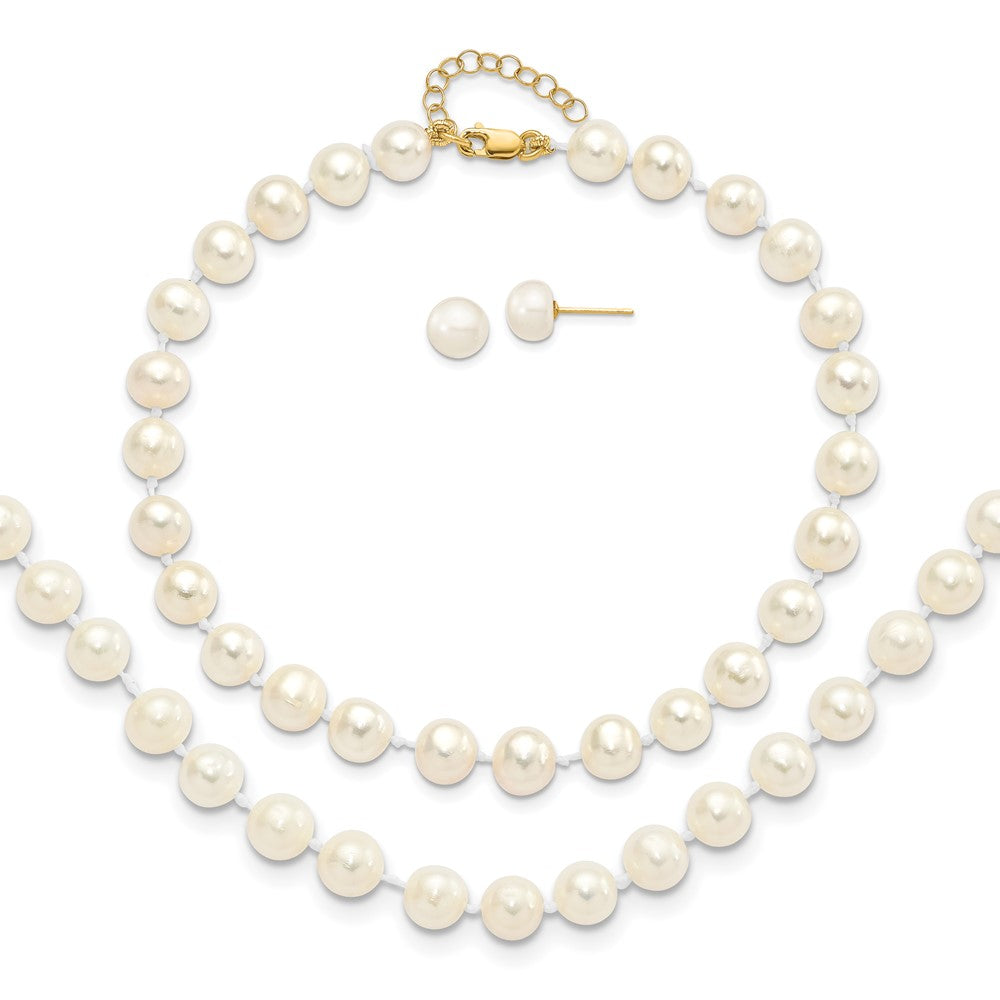 14K Yellow Gold 6-7mm FW Cult. Pearl 7.25 w/ 1 ext Brace 18 w/ 2 ext Neck