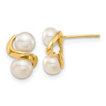 14k 5-6mm White Button FWC Pearl Earring and Pendant Set - Product Photo
