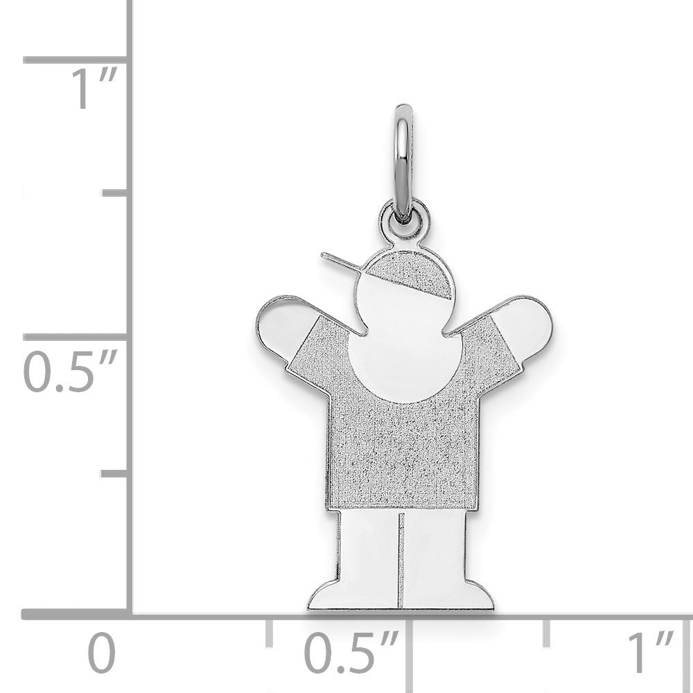 Sterling Silver Rhodium-plated Love Kid Charm - Product Photo