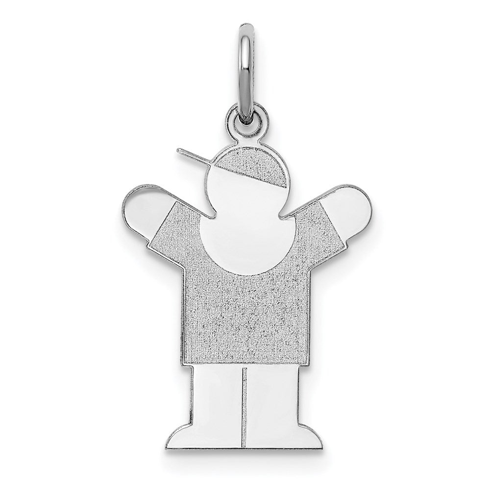 Sterling Silver Rhodium-plated Love Kid Charm - Product Photo