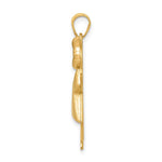 14K Two-Tone Puffed Girl with Bow on Right Engravable Charm - Product Photo