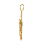 14K Yellow Gold Big Boy and Little Girl Engravable Charm - Product Photo