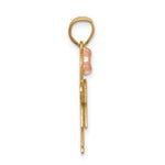 14k Two-Tone Small Girl with Bow on Left Engravable Charm - Product Photo