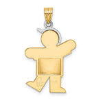 14k Two-Tone Puffed Boy with Hat on Left Engravable Charm - Product Photo