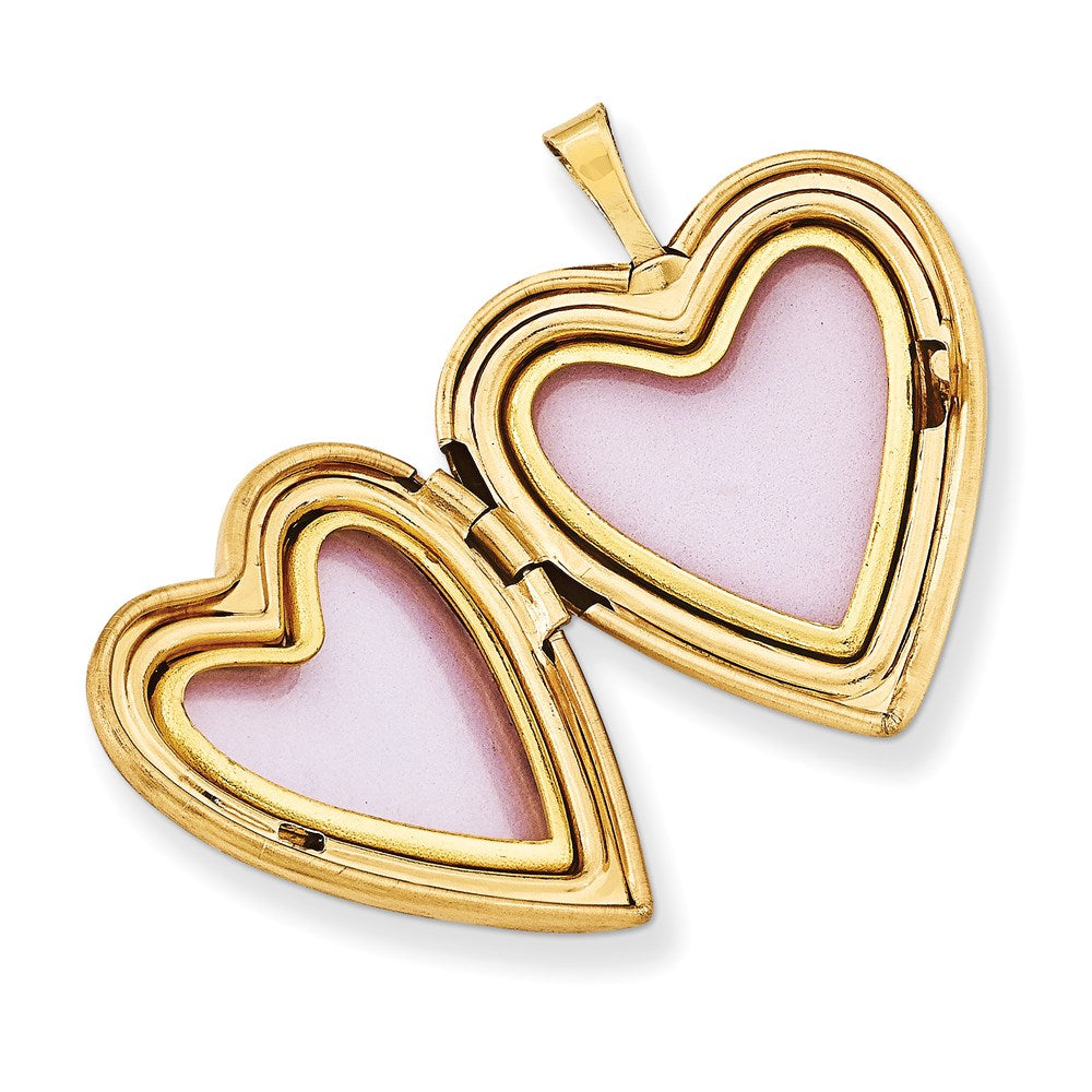 14ky 20mm Enameled Floral MOM Heart Locket - Product Photo