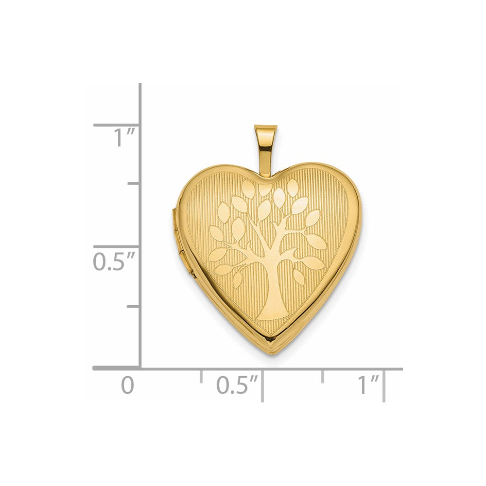 14K 20mm Tree Heart Locket - Product Photo