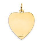 14k Etched .018 Gauge Engravable Heart Disc Charm - Product Photo