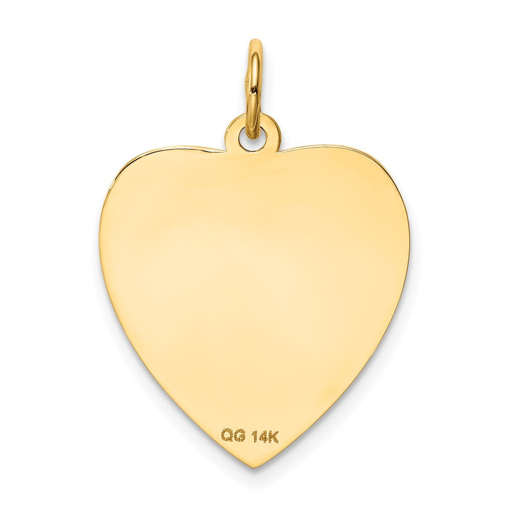 14k Etched .018 Gauge Engravable Heart Disc Charm - Product Photo