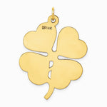 14K Yellow Gold Plain .018 Gauge Engravable Clover Disc Charm - Product Photo