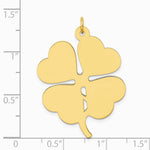 14K Yellow Gold Plain .018 Gauge Engravable Clover Disc Charm - Product Photo