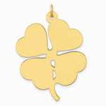 14K Yellow Gold Plain .018 Gauge Engravable Clover Disc Charm - Product Photo
