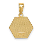 14k Enameled Textured Back Medical Disk Pendant - Product Photo