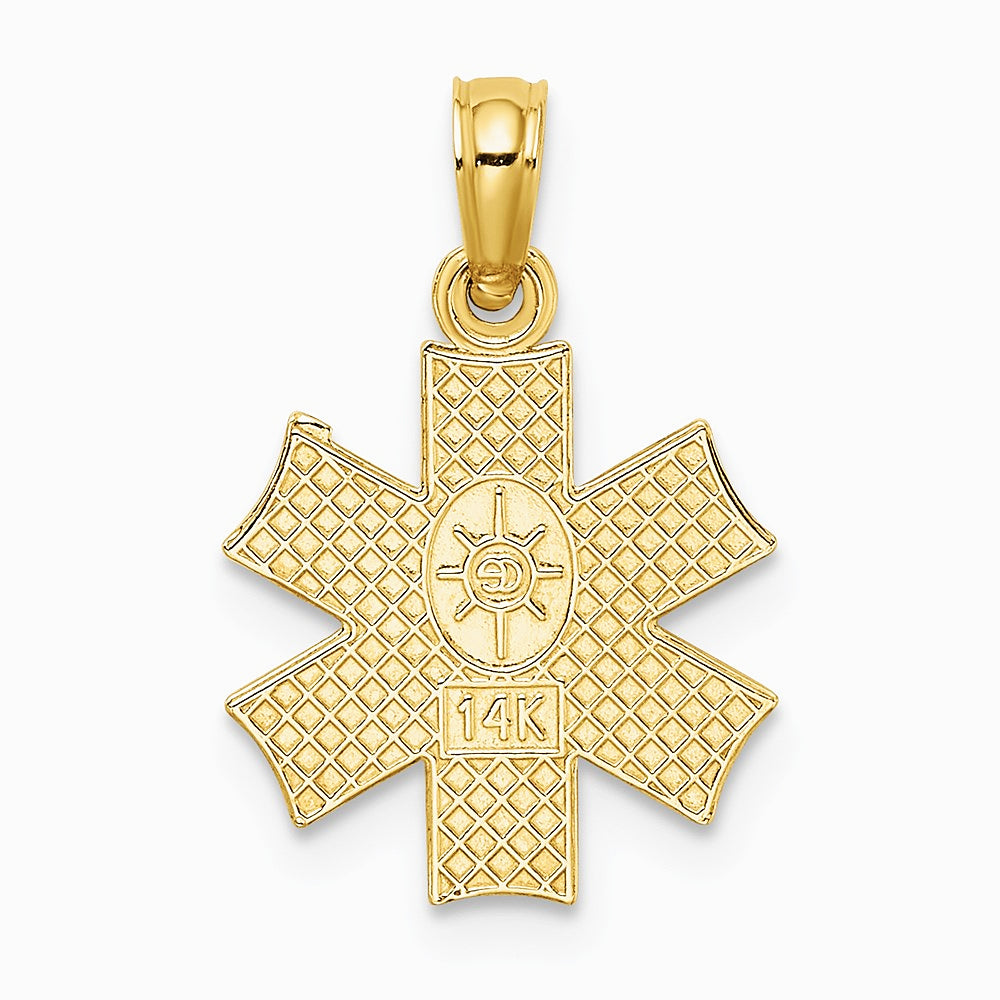 10K / 14K Yellow Gold Medical Jewelry Symbol Pendant - Product Photo