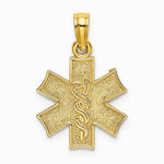 10K / 14K Yellow Gold Medical Jewelry Symbol Pendant - Product Photo
