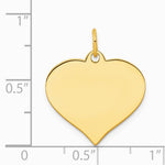 10K / 14K Yellow Gold Plain .018 Gauge Heart Disc Charm - Product Photo