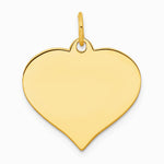 10K / 14K Yellow Gold Plain .018 Gauge Heart Disc Charm - Product Photo