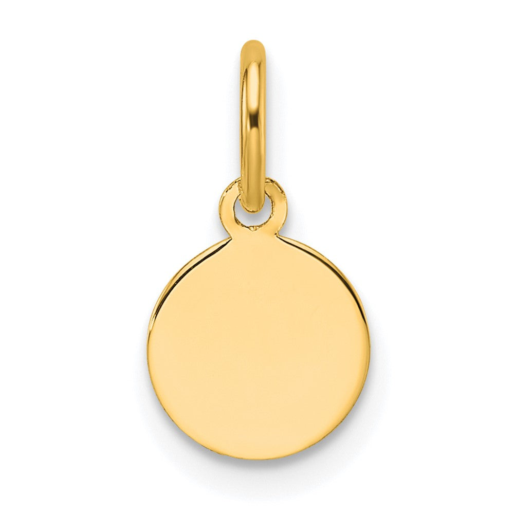 10K / 14K Yellow Gold Plain .013 Gauge Circular Engravable Disc Charm