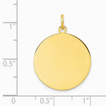 10K / 14K Yellow Gold Plain .013 Gauge Circular Engravable Disc Charm - Product Photo