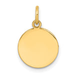 10K / 14K Yellow Gold Plain .013 Gauge Circular Engravable Disc Charm - Product Photo