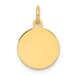 10K / 14K Yellow Gold Plain .013 Gauge Circular Engravable Disc Charm - Product Photo