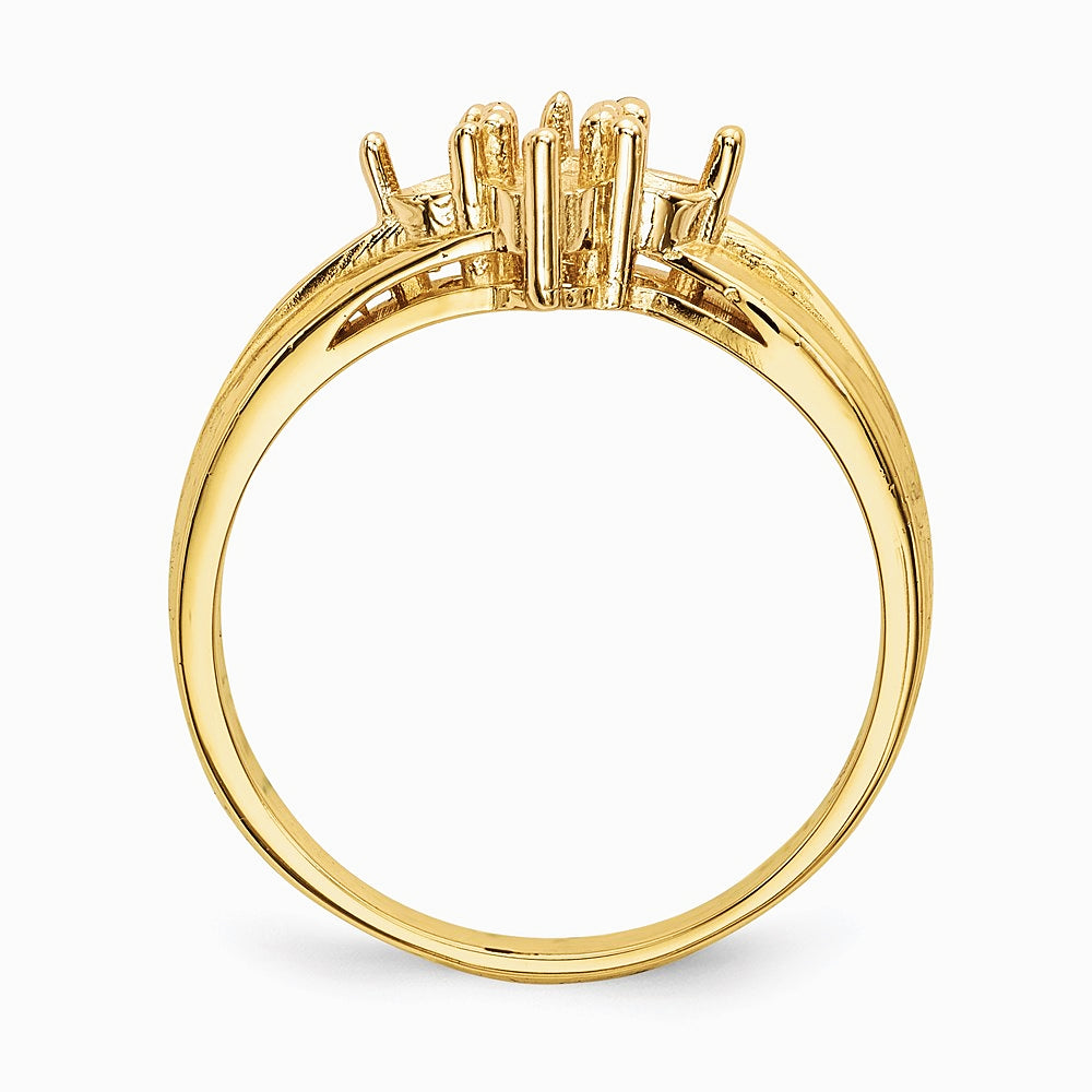 14K Yellow Gold Polished 4-Stone Mothers Ring Mounting - Product Photo