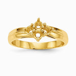 14K Yellow Gold Polished 4-Stone Mothers Ring Mounting - Product Photo