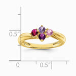 14K Yellow Gold Polished 4-Stone Mothers Ring Mounting - Product Photo