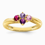 14K Yellow Gold Polished 4-Stone Mothers Ring Mounting - Product Photo