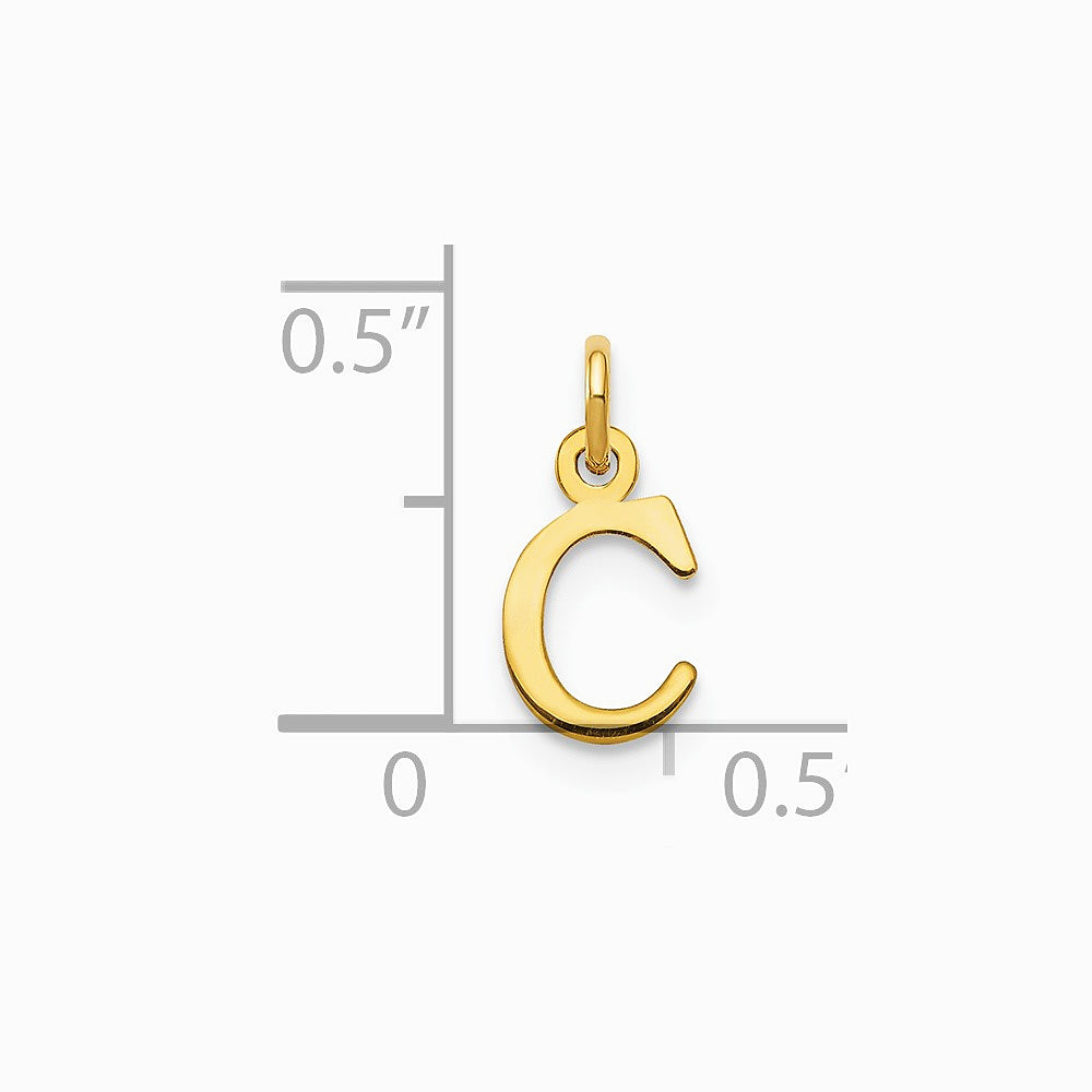 10K / 14K Yellow Gold 10KY Cutout Letter C Initial Charm - Product Photo
