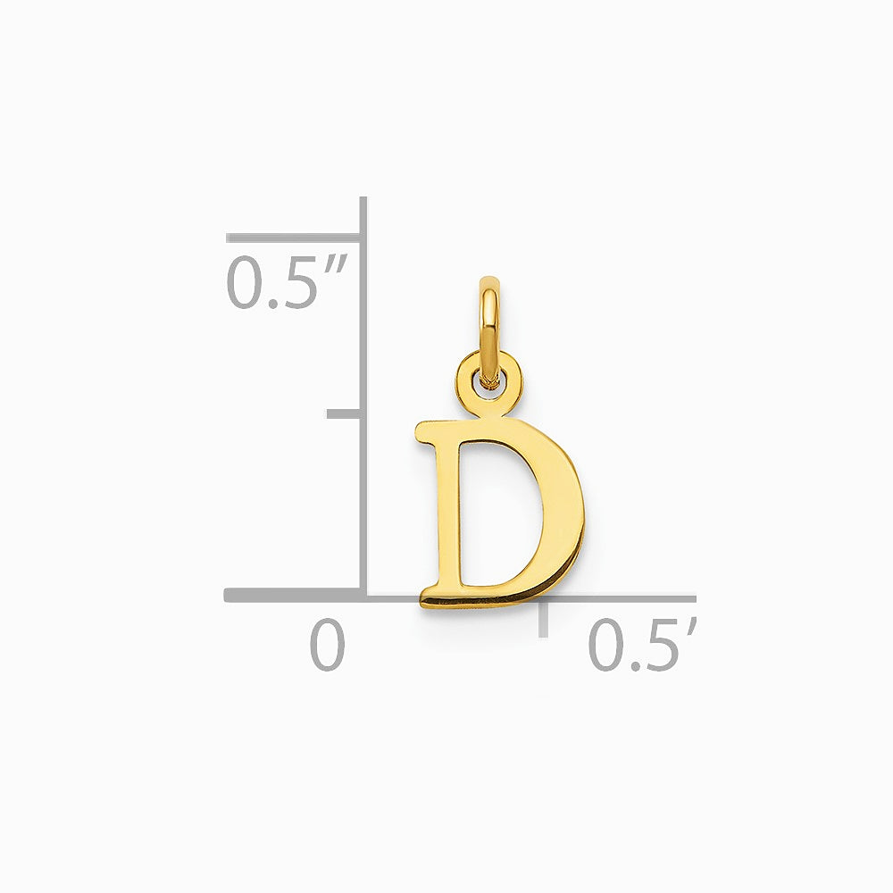 10K / 14K Yellow Gold 10KY Cutout Letter D Initial Charm - Product Photo