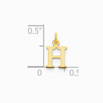 10K / 14K Yellow Gold 10ky Cutout Letter H Initial Charm - Product Photo