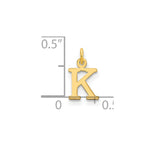10K / 14K Yellow Gold 10ky Cutout Letter K Initial Charm - Product Photo