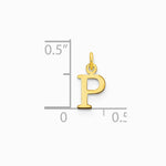 10K / 14K Yellow Gold 10ky Cutout Letter P Initial Charm - Product Photo