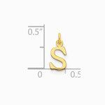 10K / 14K Yellow Gold 10ky Cutout Letter S Initial Charm - Product Photo