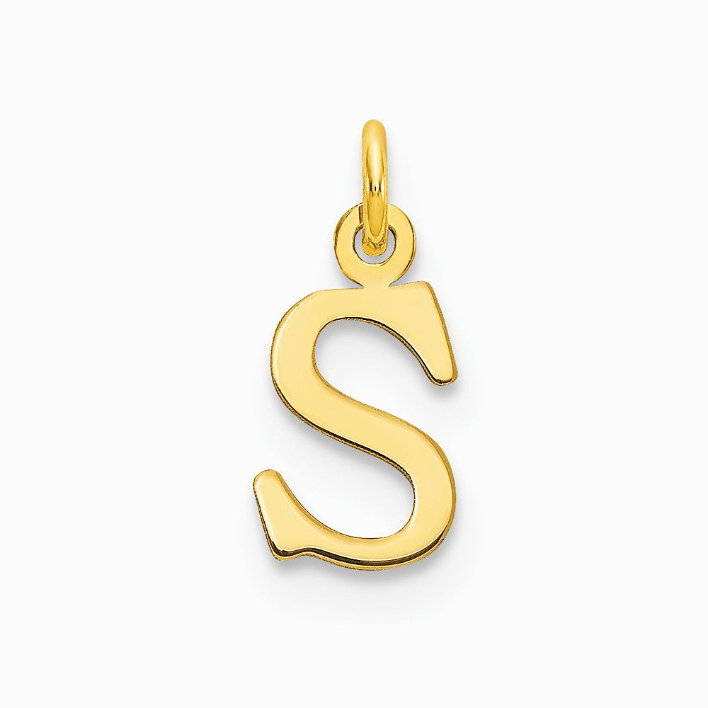 10K / 14K Yellow Gold 10ky Cutout Letter S Initial Charm - Product Photo